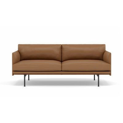 Muuto Outline Sofa 2-Seater, Refine Leather Cognac/Black w170xd84xh71cm