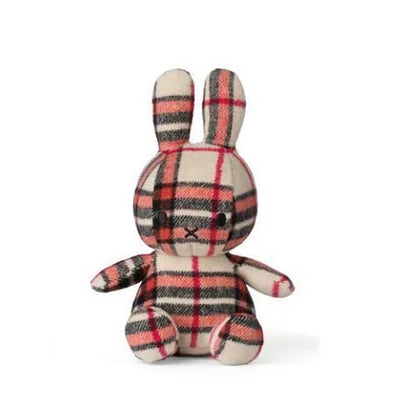 Miffy Sitting Check plush doll, red/cream (23 cm)