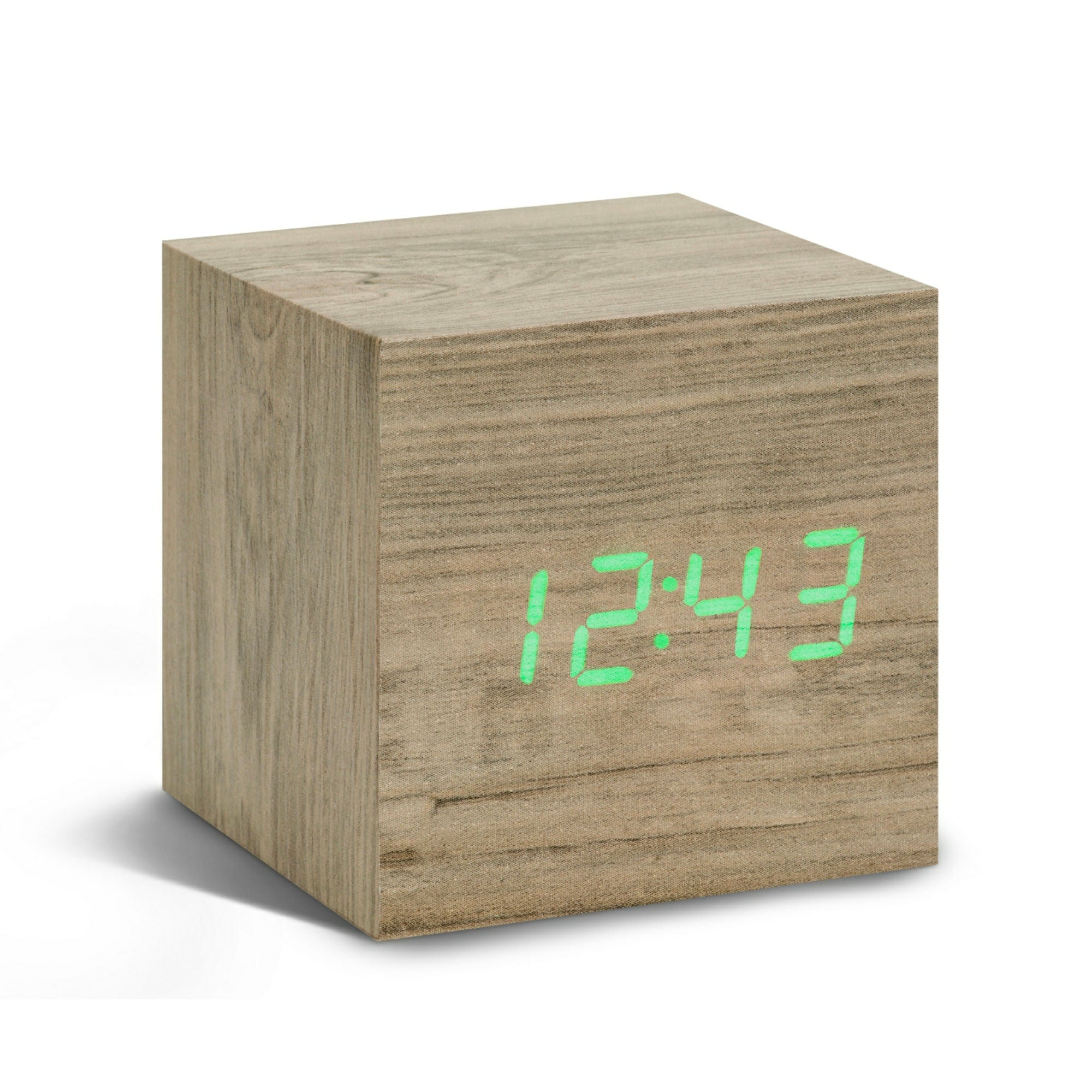 Gingko Cube Click Clock , Ash-Green LED