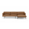 Muuto Outline Sofa Chaise Longue Right, RefineLeatherCognac/Black w263xd142xh71cm