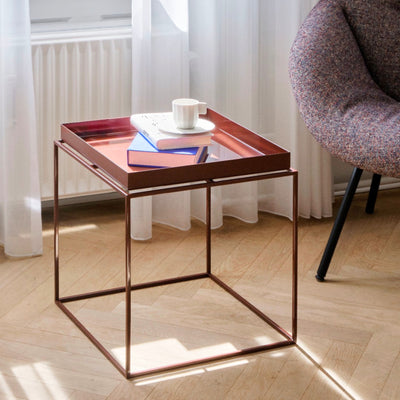 Hay Tray side table M, Chocolate High Glass (40x40 cm)