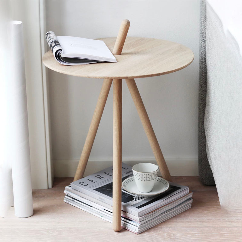 Woud Come Here Side Table , White Pigmented Oak
