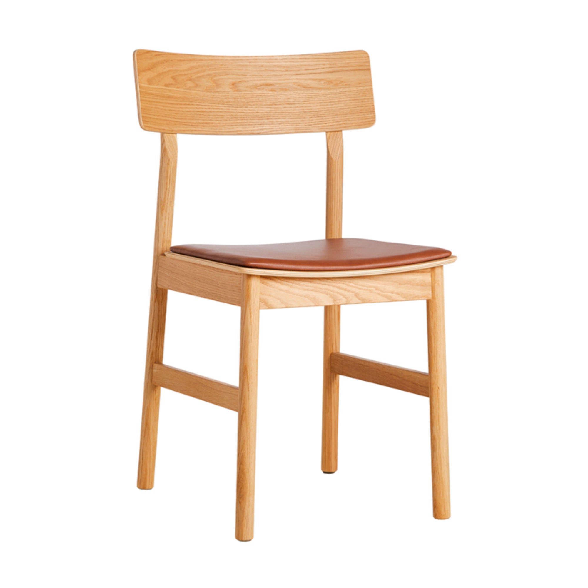 Woud Pause Dining Chair , Oiled Oak-Cognac Leather Seat