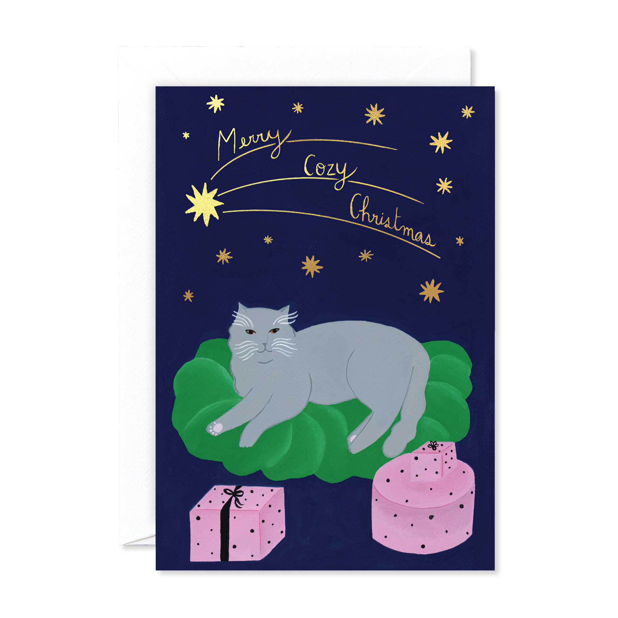 Wrap Magazine Cosy Christmas Cat card