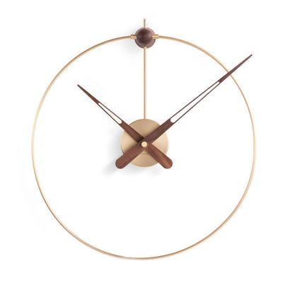 Nomon Micro Anda wall clock, brass/walnut