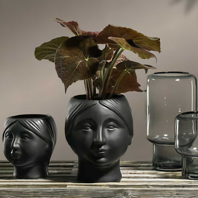 Villa Collection Haga Flower Pot, black (21cm)
