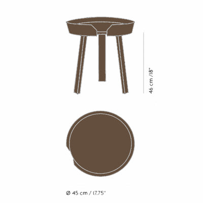 Muuto Around coffee table small, stained dark brown (Ø45 cm)