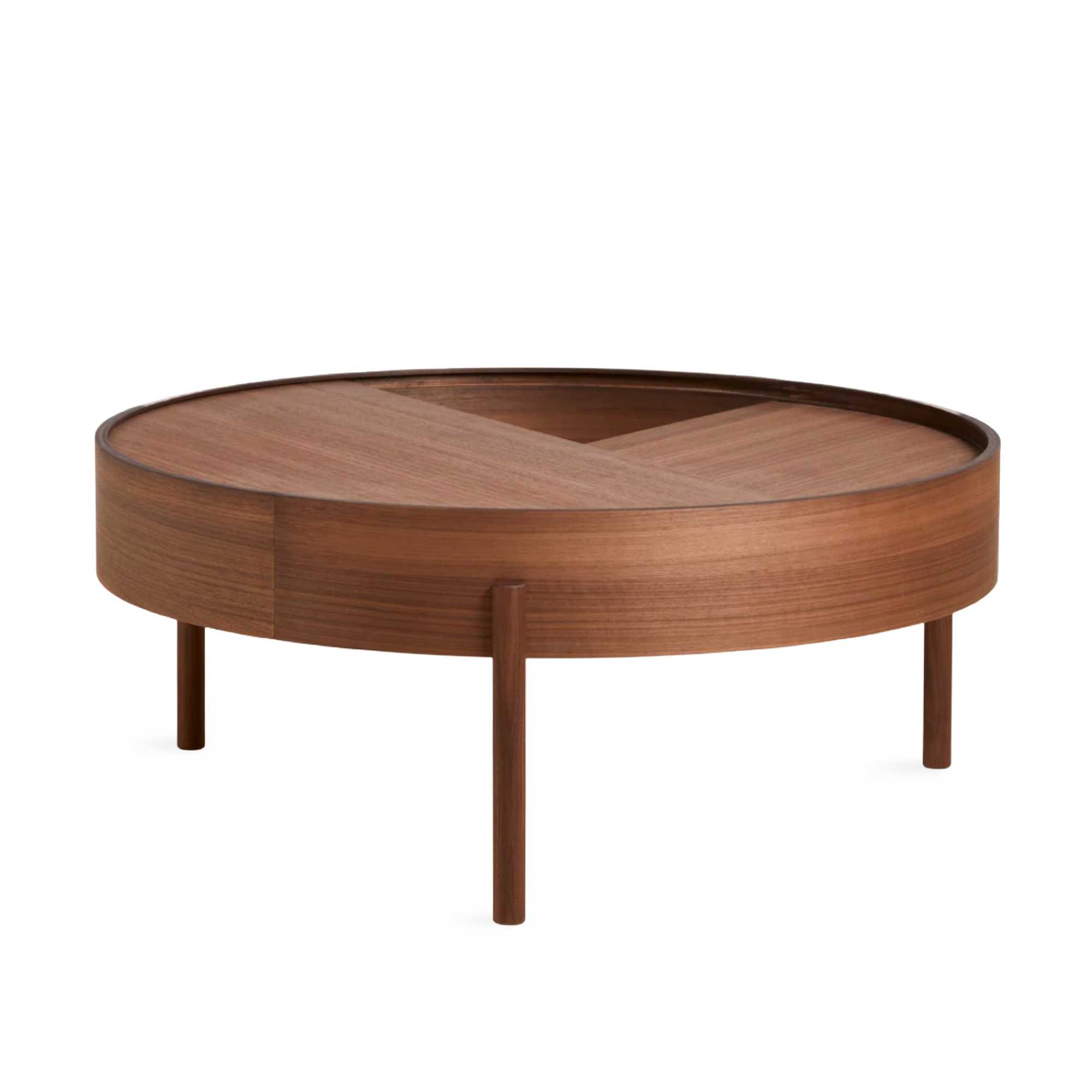 Woud Arc coffee table, walnut (Ø89 cm)