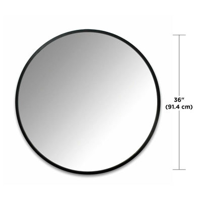 Umbra Hub Beveled Round Mirror, Black (Ø91cm)