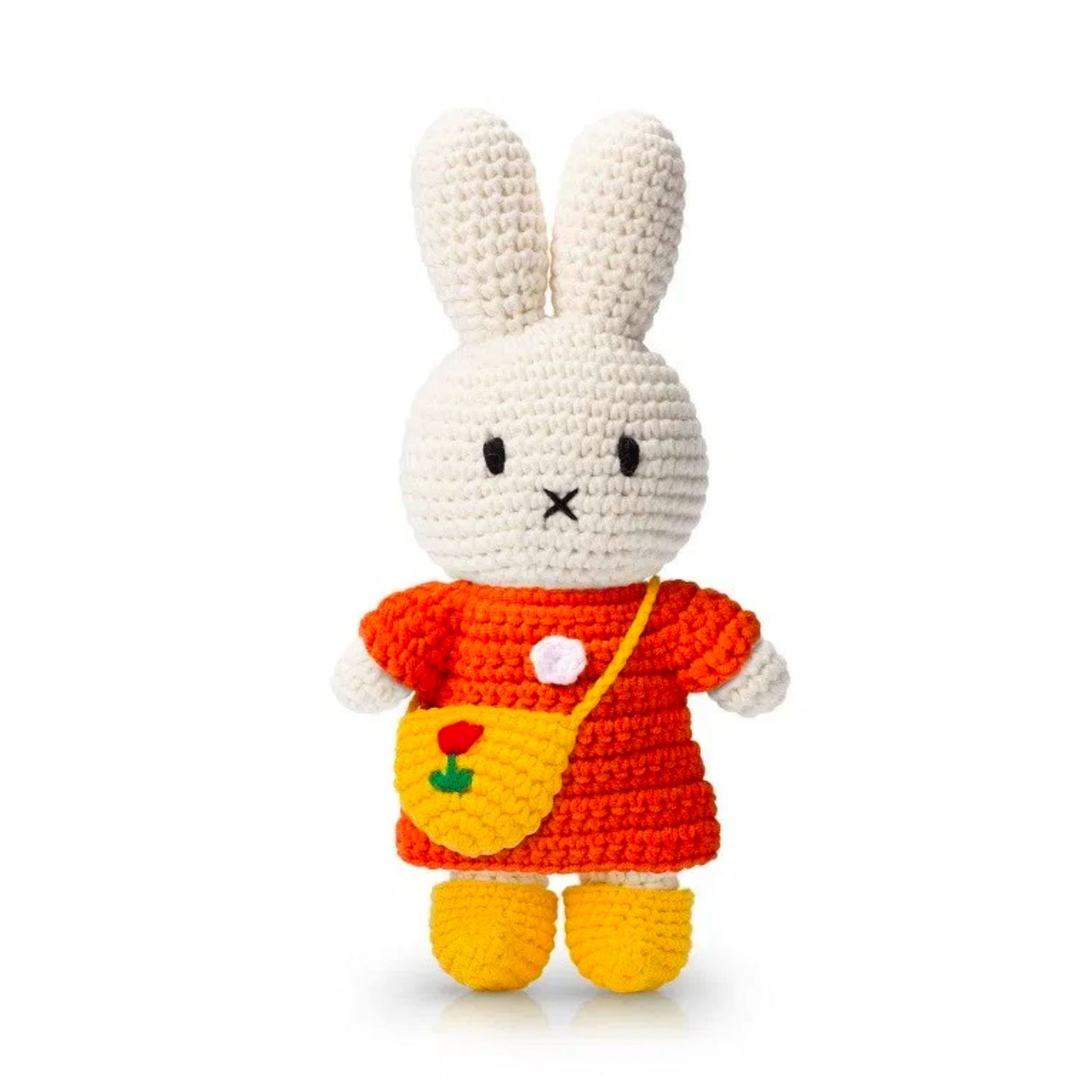 Just Dutch Miffy Crochet 25cm, Orange Dress/Yellow Tulip Bag & Shoes