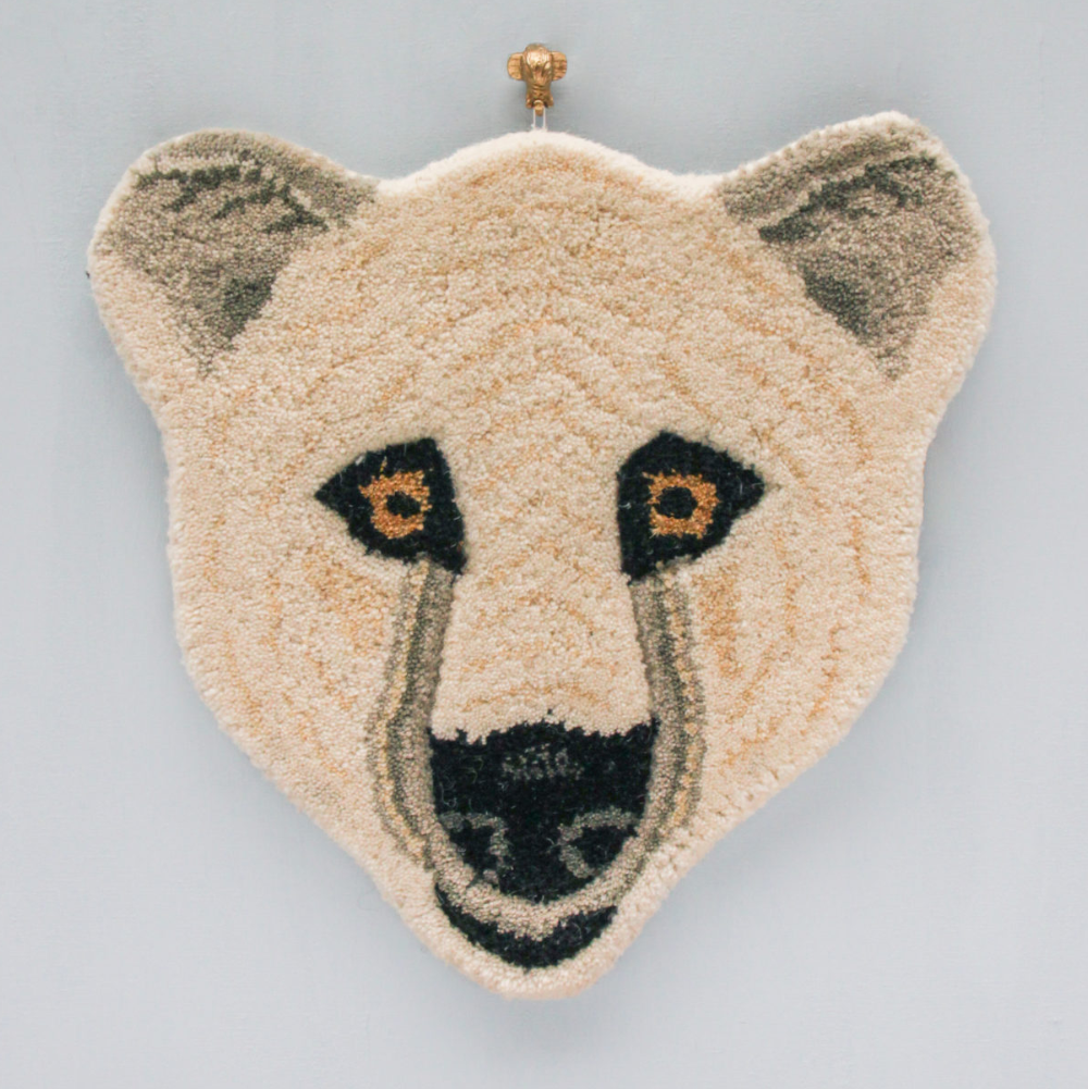 Doing Goods head rug, polar bear(32x32 cm)