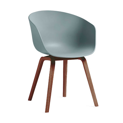 Hay About A Chair AAC 22, dusty blue/walnut lacquered