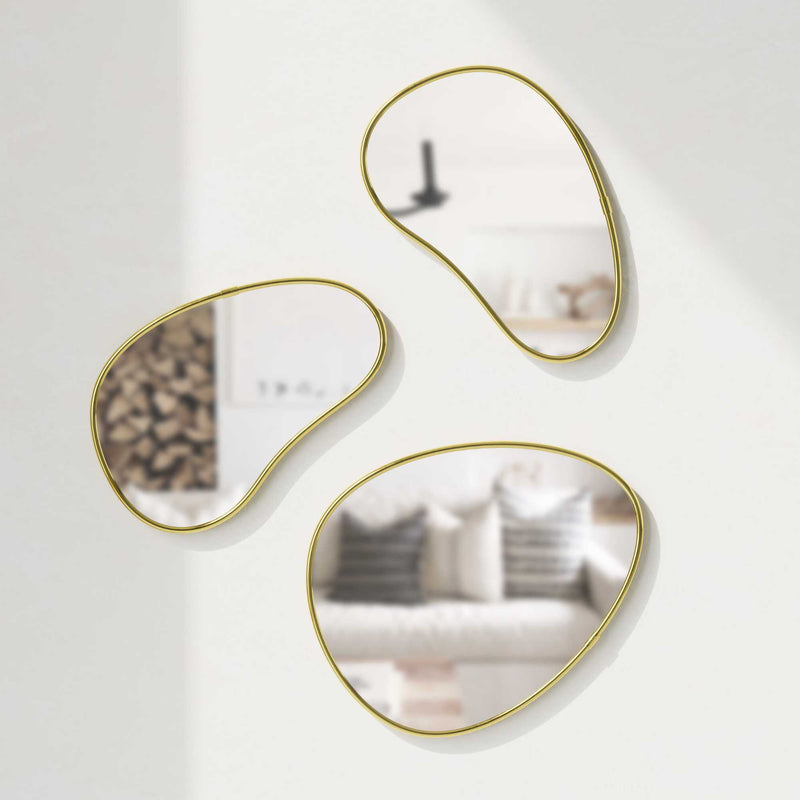 Umbra Hubba Pebble Mirrors (set of 3) , Brass