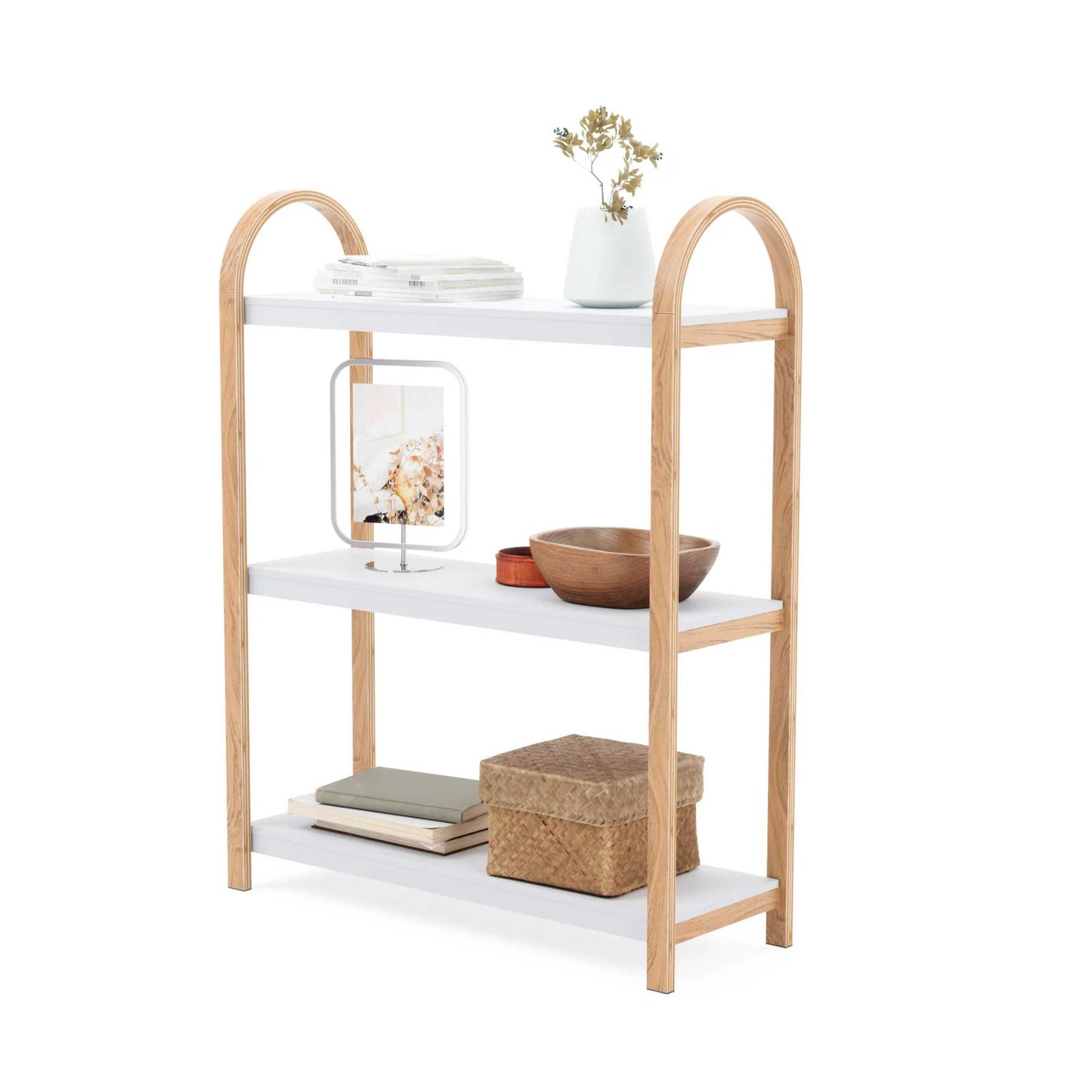 Umbra Bellwood 3-Tiered Freestanding Shelf, white/natural