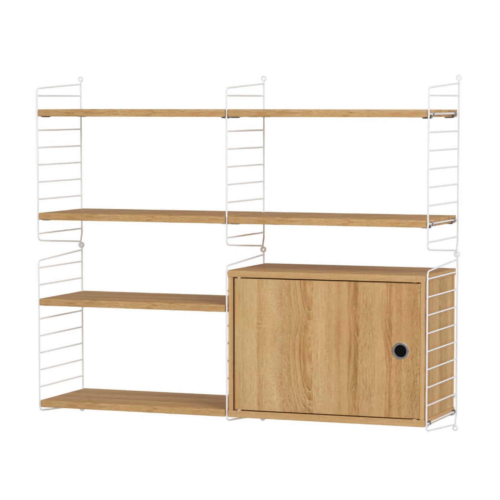 String Shelving Bedroom R, oak/white