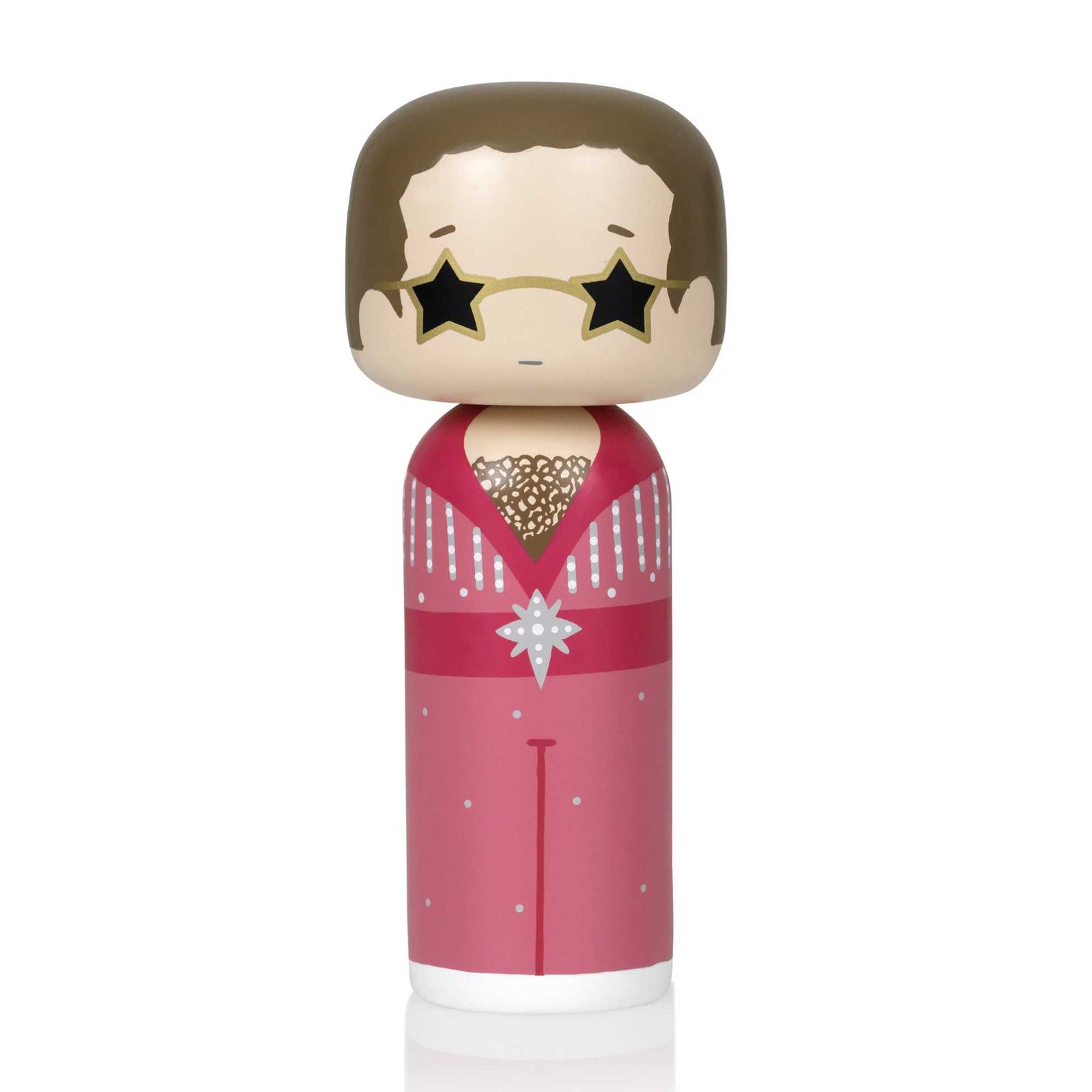 Lucie Kaas kokeshi doll 21cm, elton in pink