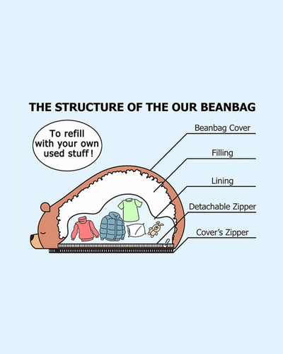 Chic Sin Design Big Sleeping Grizzly Bear beanbag