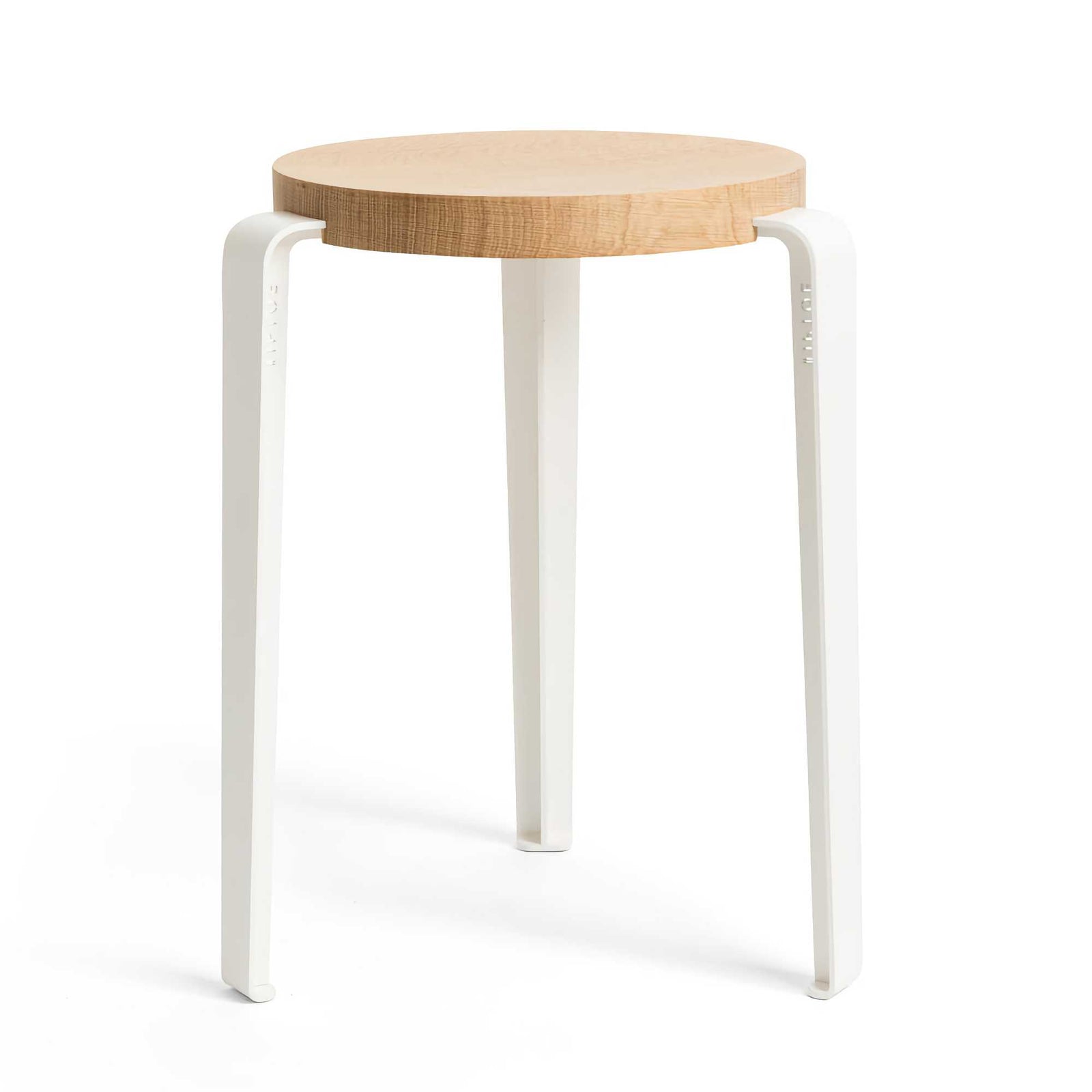 Tiptoe Lou stool, Cloud white/oak