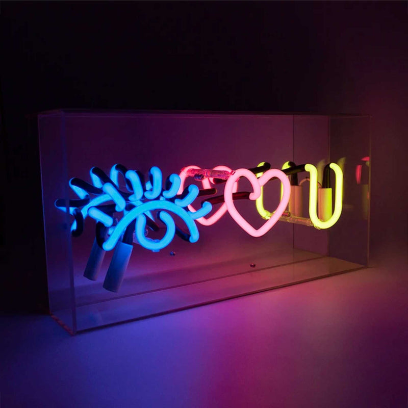 Locomocean neon table lamp "Eye love you"