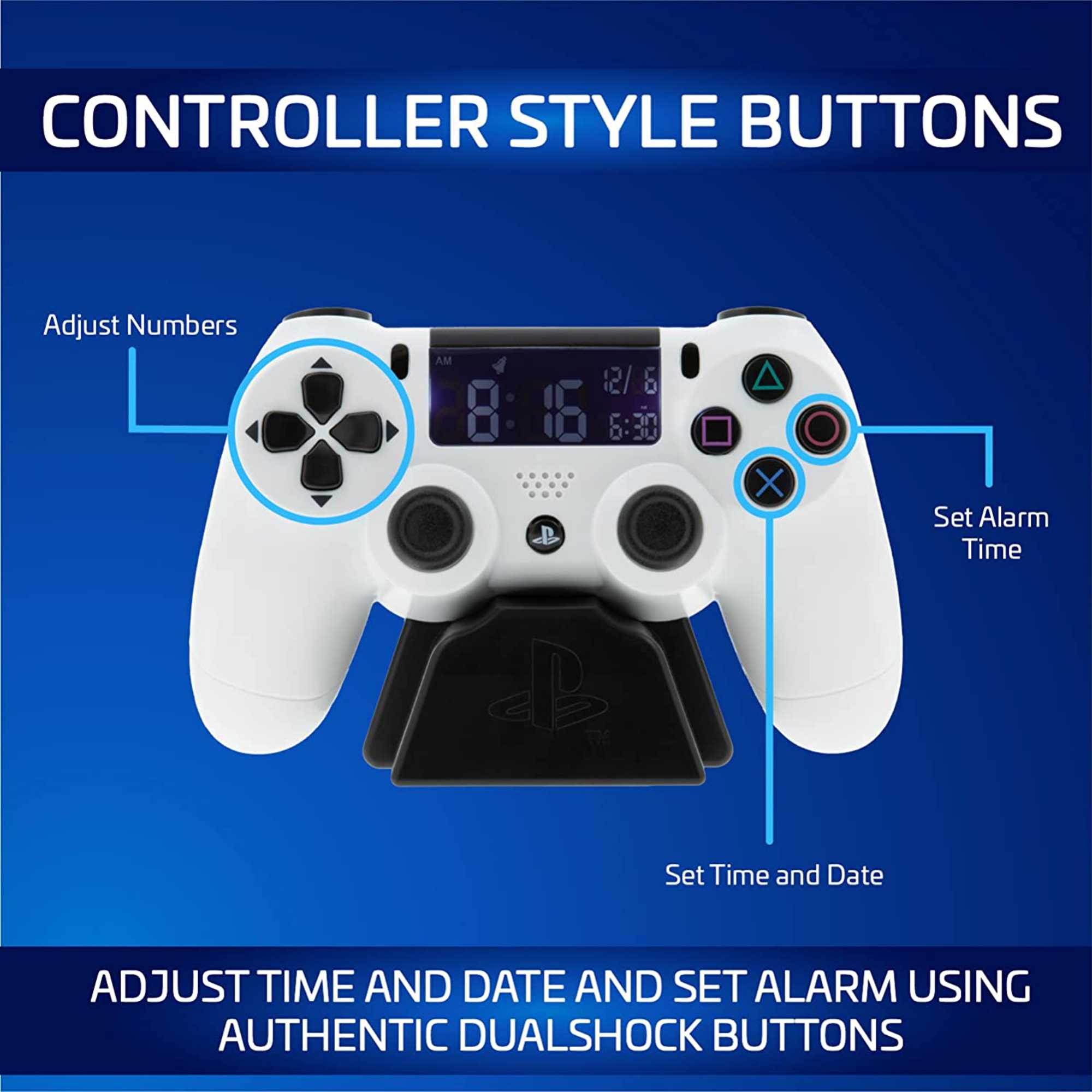 Playstation PS5 White Controller Digital Alarm Clock – The Novelty Gift Shop