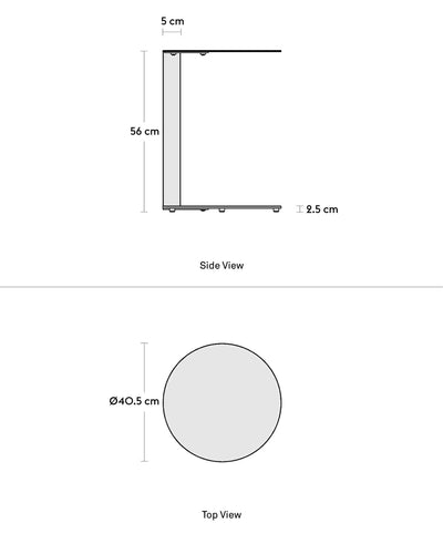 Blu Dot Note side table, light grey (Ø40.5 cm)