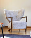 &Tradition ATD2 Wulff lounge chair, sheepskin moonlight/oiled walnut