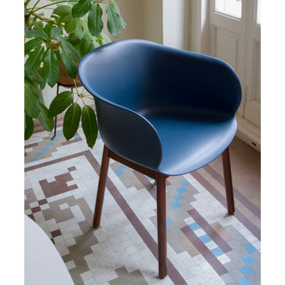 &Tradition JH30 Elefy Chair, Midnight Blue/Walnut