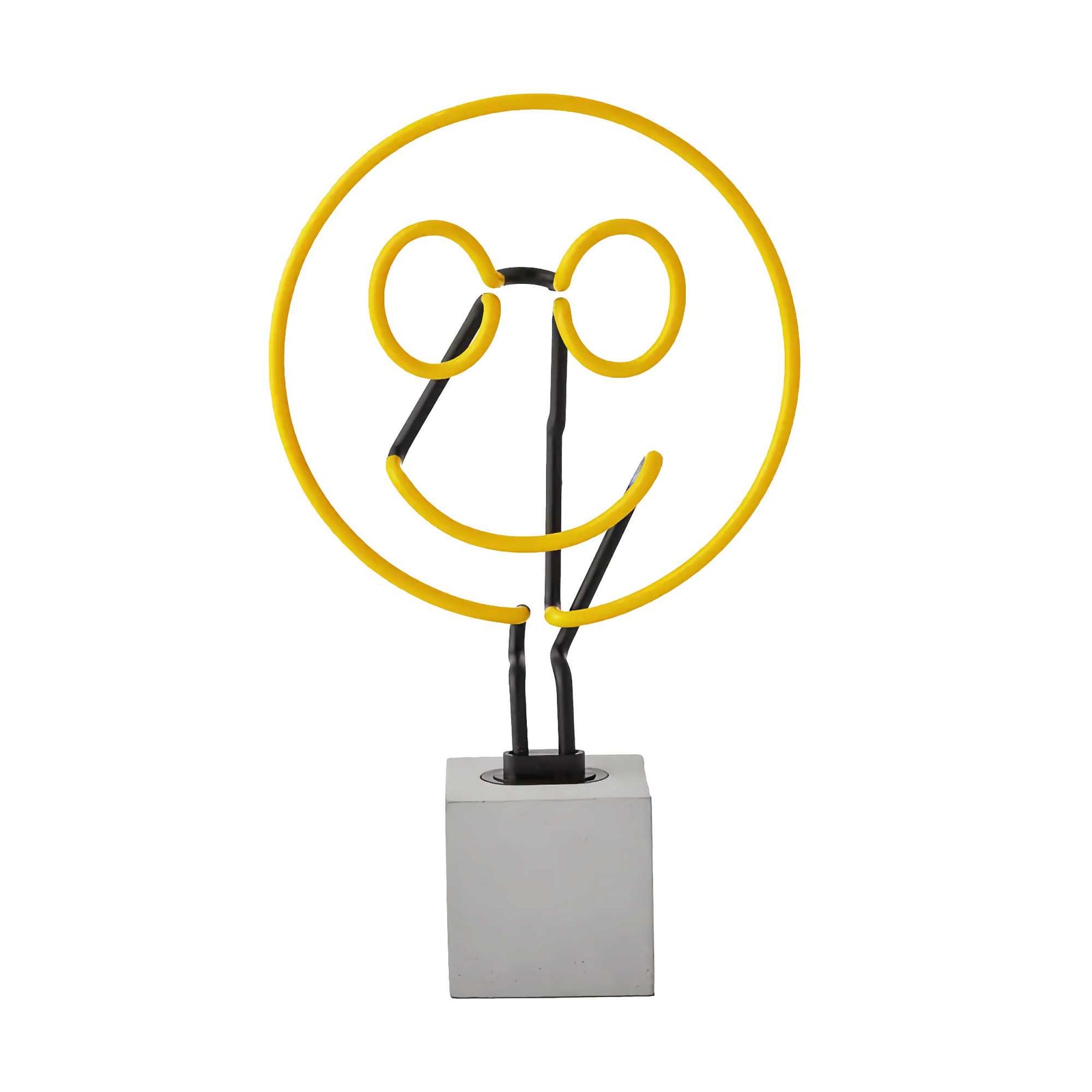 Locomocean Neon Lamp Concrete Base , Smiley