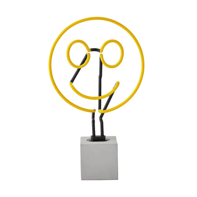 Locomocean Neon Lamp Concrete Base , Smiley