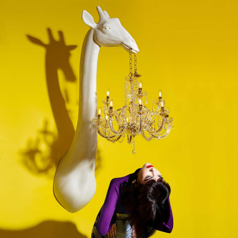 Qeeboo Giraffe in Love wall lamp, white