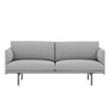 Muuto Outline Studio Sofa, Fiord151/Black w170xd76xh71cm