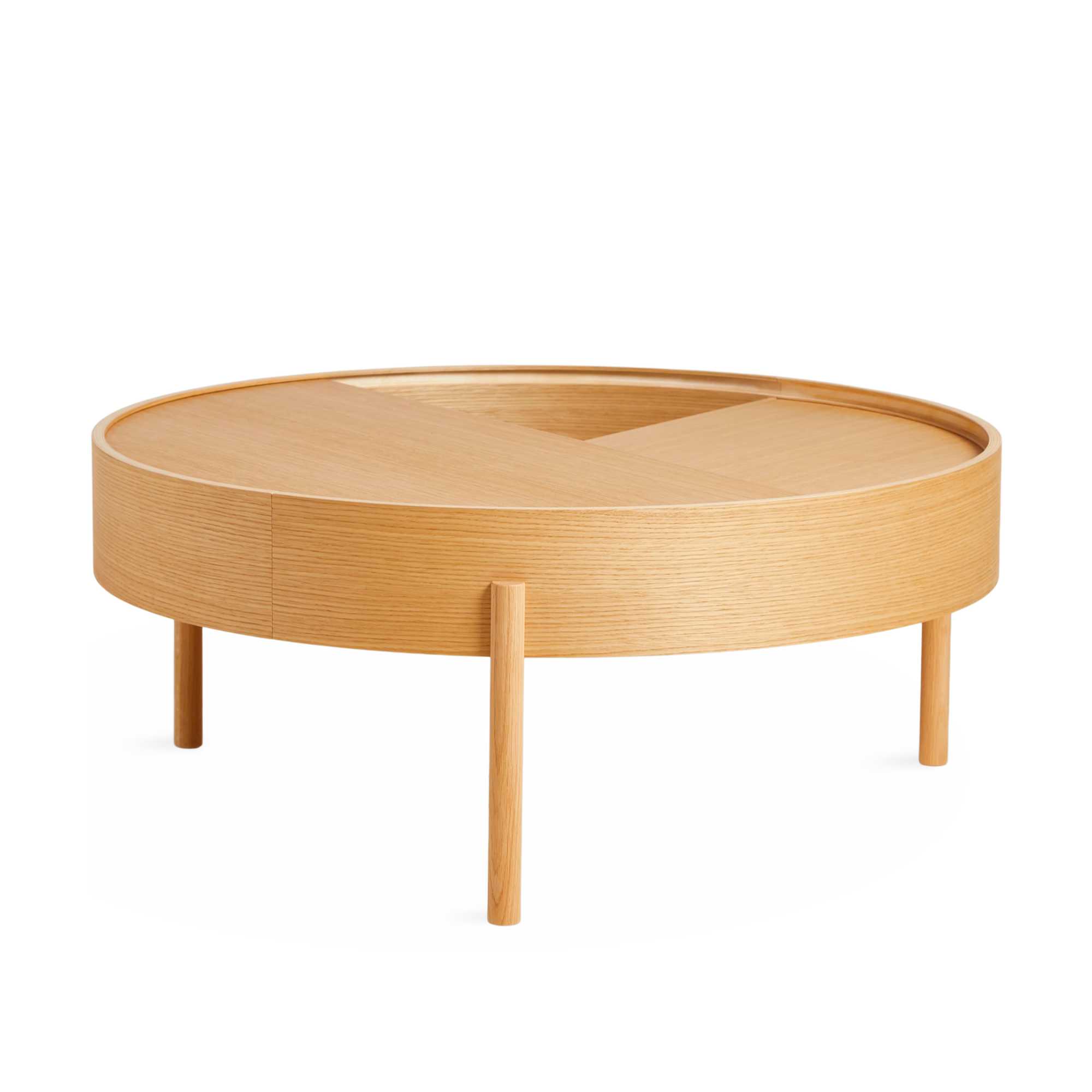 Woud Arc coffee table, oiled oak (Ø89 cm)