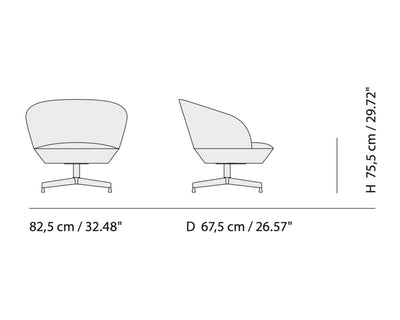 Muuto Oslo Lounge Chair Swivel Base, vidar 146/grey