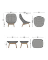 Hay Uchiwa Quilted armchair & ottoman, steelcut trio133/remix 143/oak