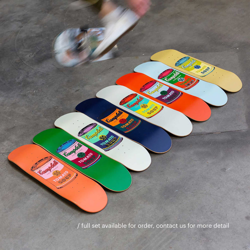 Andy Warhol The Skateroom Skateboard , Colored Campbell's Soup Eggplant