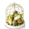Seletti Twitable gold metal birdcage fruitbowl