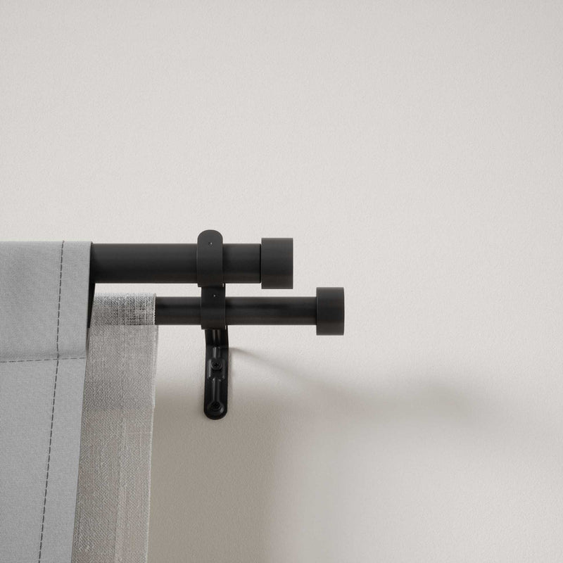 Umbra Cappa double curtain rod, brushed black (36-66")