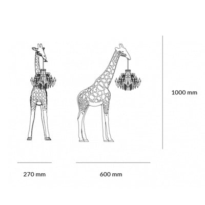Qeeboo Giraffe in Love Lamp XS , Black
