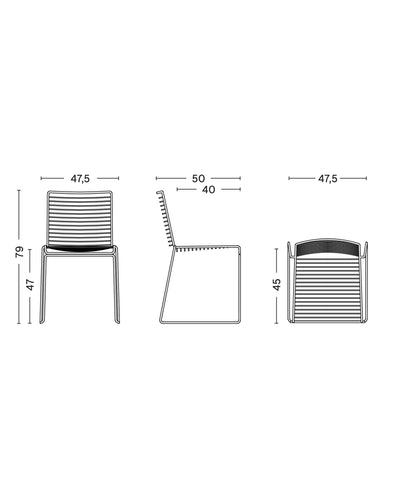 Hay Hee dining chair, asphalt grey (outdoor)