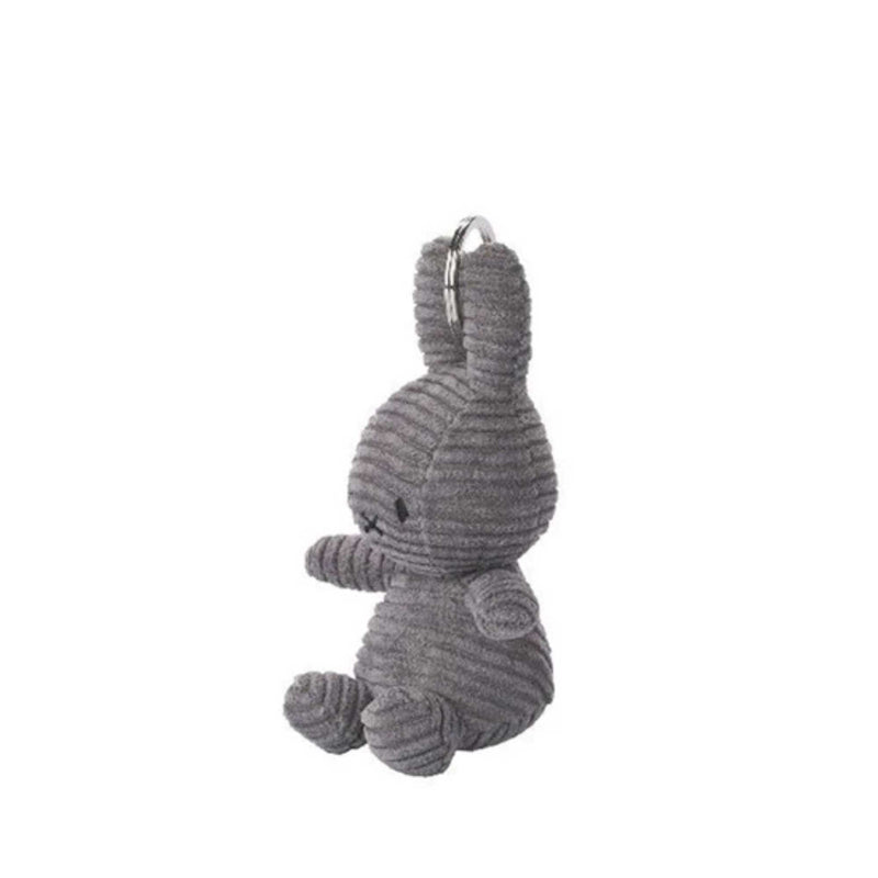 Miffy Sitting Corduroy Keychain (10cm) , Grey