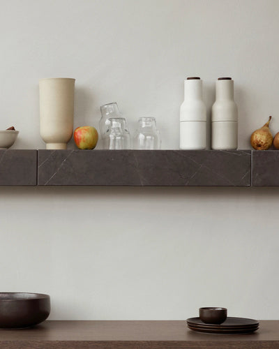 Audo Copenhagen Plinth shelf, grey kendzo marble (60 cm)