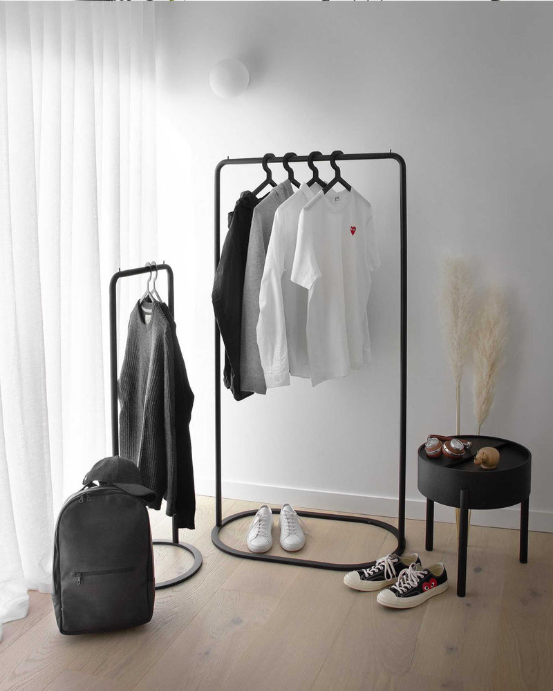 Woud O&O clothes rack set, black (set-of-2)