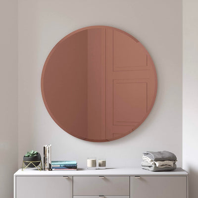 Umbra Hub Beveled Round Mirror, Copper (Ø91cm)