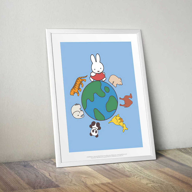 Star Editions Miffy Framed Print, globe (11x14")