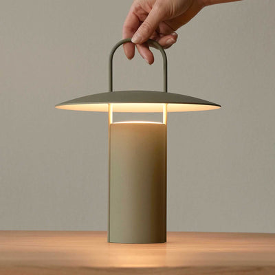Audo Copenhagen Ray Portable Lamp, matte dusty green