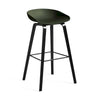 HAY AAS32 bar stool, green/black lacquered oak/black (75 cm)