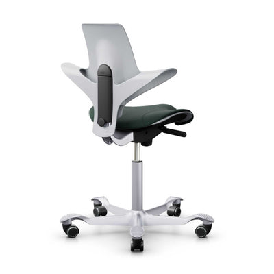 HAG Capisco Puls 8020 ergonomic chair, light grey/silver/green (200 mm)