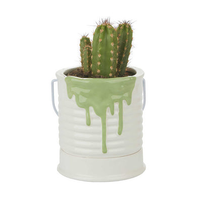 Balvi Painty ceramic flower pot, green
