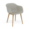 Muuto Fiber armchair wood base, grey/oak