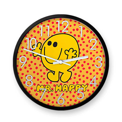 Mr. Men Little Miss birch clock, mr happy (Ø26 cm)